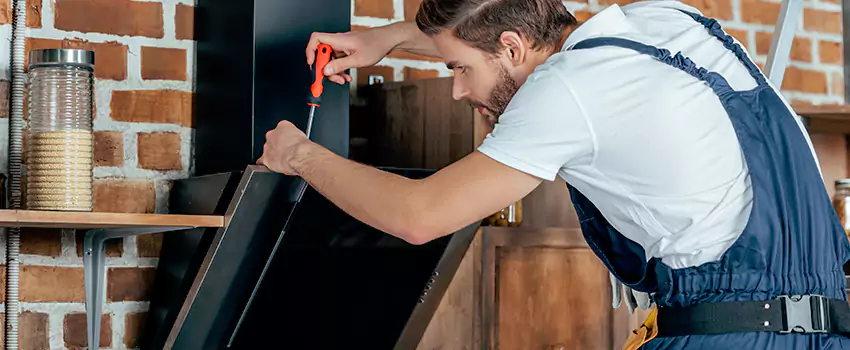 Old Rusted Metal Fireplace Repair And Replacement in McQueen, ON